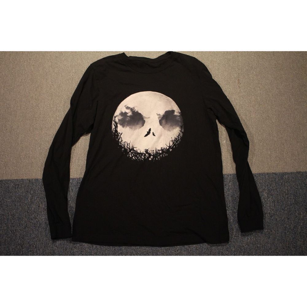 Nightmare Before Christmas Black Long Sleeve T-Shirt - Size Large